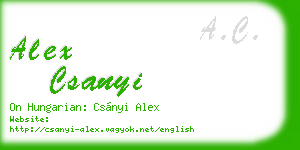 alex csanyi business card